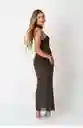 Vestido Verde Largo Transparente Con Brillos Xs