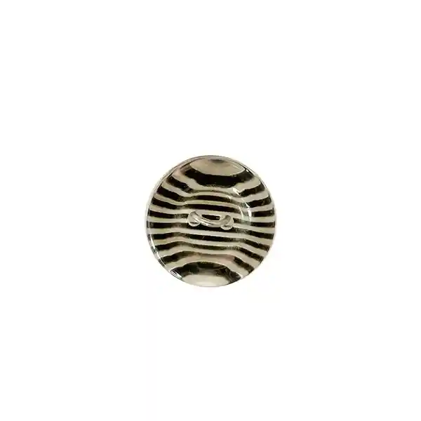 Boton Plastico Redondo Cebra 32mm 5un Negro Line