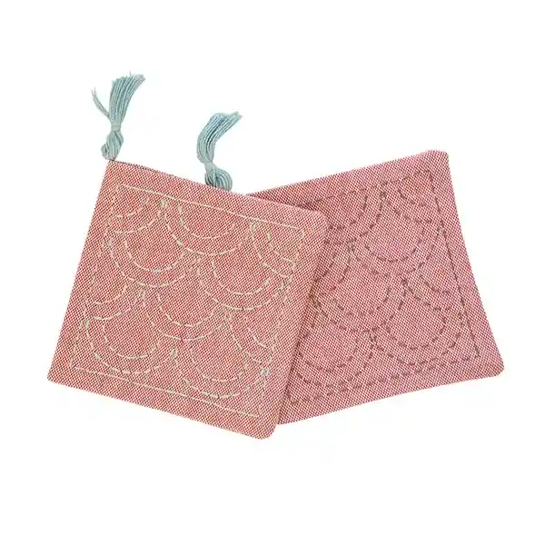 Kit Posavasos Sashiko Higaki Seigaiha Sincuentapuntos