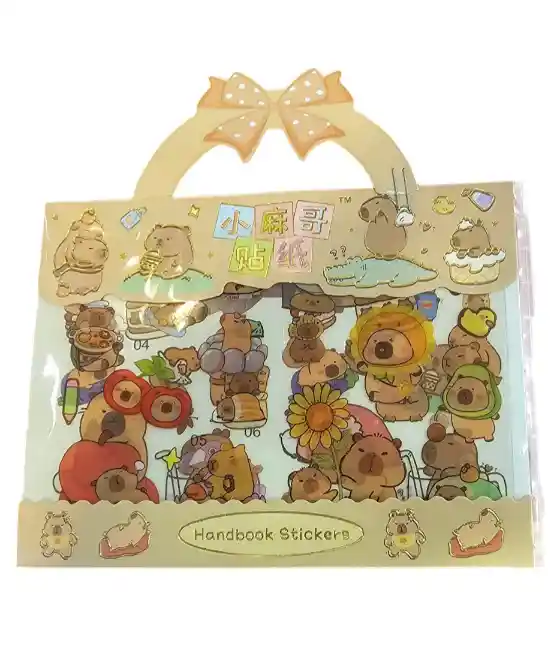 Handbook Stickers De Pvc 3 Laminas Capibara