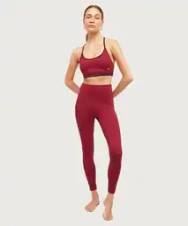 Calza Deportiva Mujer Lisa Unicolor L Burdeo