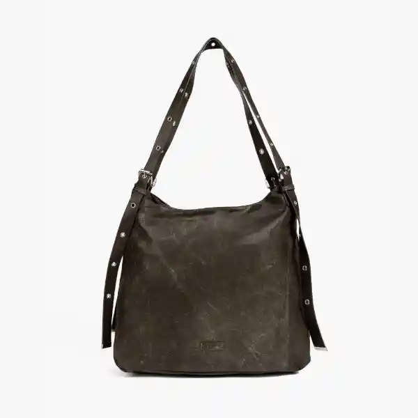 Cartera De Hombro Mujer Hebillas Gris