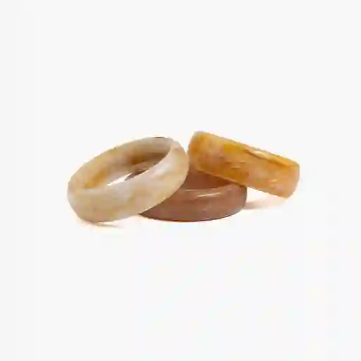 Set Pulseras Mujer Resina Beige