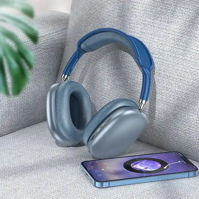 Audifonos Inalambricos Bluetooth De Cintillo Borofone Bo22 12hrs Azul