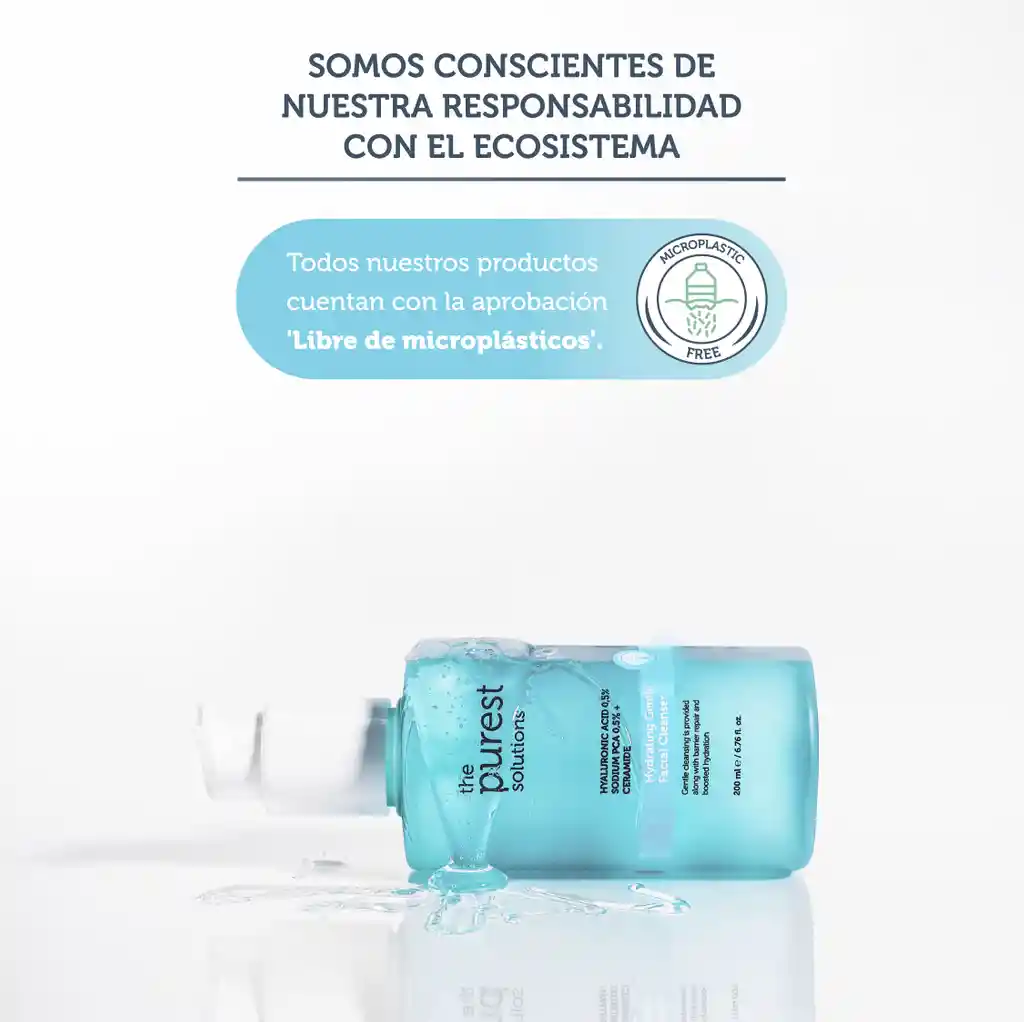 The Purest Solutions Limpiador Facial Suave Hidratante. %0,5 Ácido Hialurónico %0.5 Sodio Pca + Ceramida 200 Ml