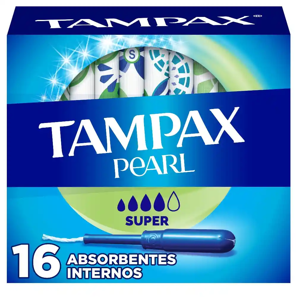 Tampax Tampón Pearl Super Con Aplicador Flujo Moderado A Intenso 16 Unidades