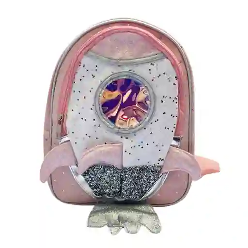 Mochila Escolar Para Niños Cohete Rosado