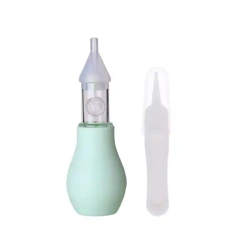 Aspirador Nasal Silicona Para Bebe Limpiador + Pinza (celeste)