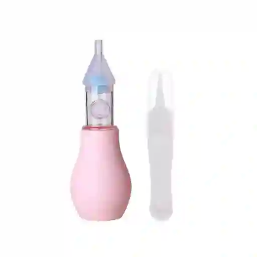 Aspirador Nasal Silicona Para Bebe Limpiador + Pinza (rosa)