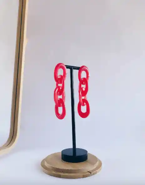 Aros Cadenas Gloss Rojo