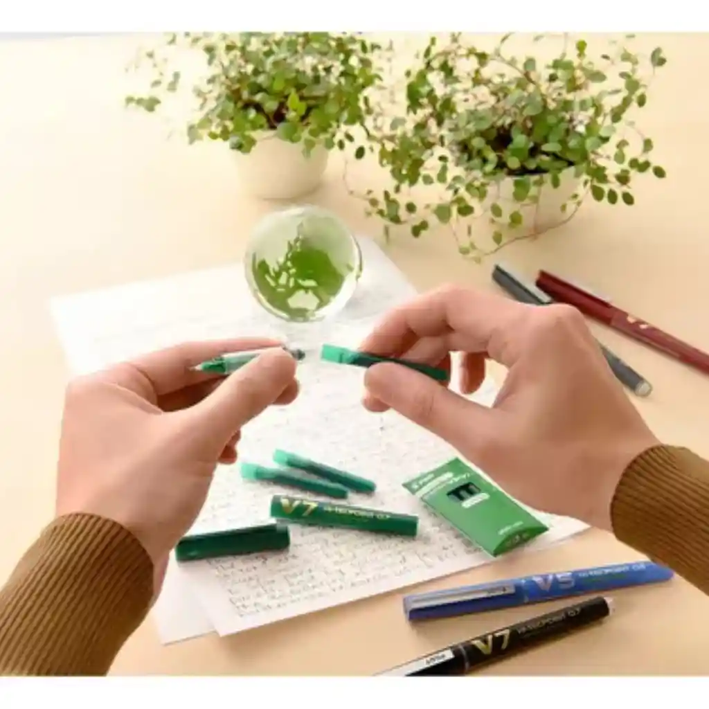 Pack X 3 Cartuchos Repuesto Bolígrafo Pilot V5/v7 Recargable Tinta Azul