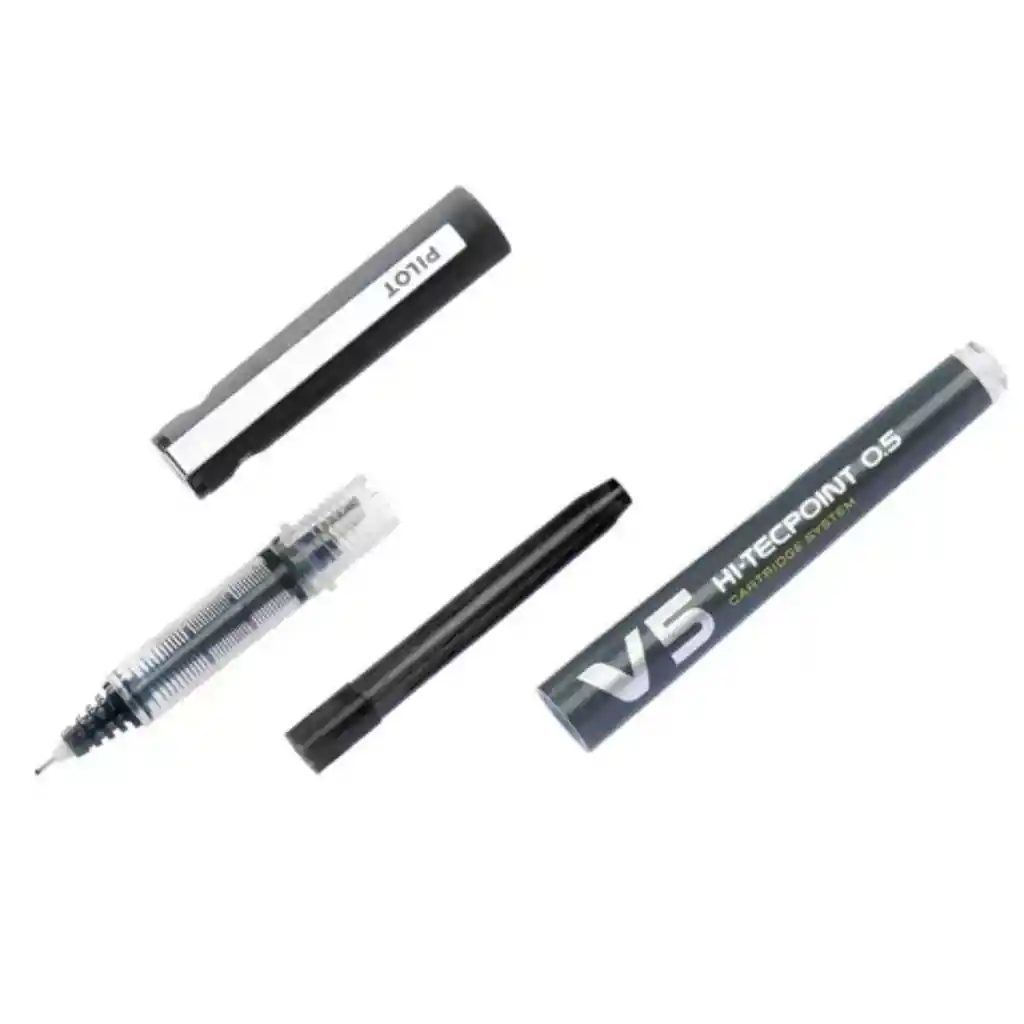Pack 3 Repuestos De Tinta Para Roller V5 - Pilot Hi-tecpoint Tinta Negro Exterior Negro
