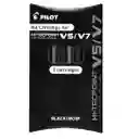 Pack 3 Repuestos De Tinta Para Roller V5 - Pilot Hi-tecpoint Tinta Negro Exterior Negro