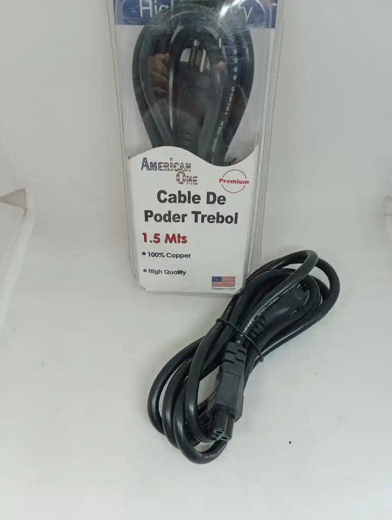 Cable Corriente Tipo Trébol 1.50 Mts