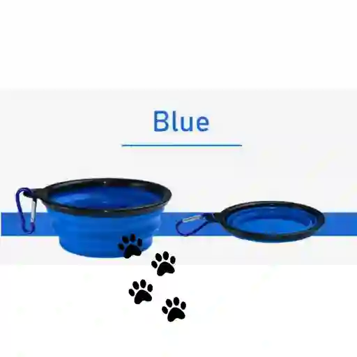 Juego De Platos Azul Plegables Para Perros - Con Sistema Antiansiedad Y Portátiles
