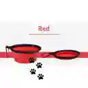 Juego De Platos Rojos Plegables Para Perros - Con Sistema Antiansiedad Y Portátiles