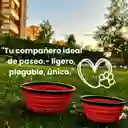 Juego De Platos Rojos Plegables Para Perros - Con Sistema Antiansiedad Y Portátiles