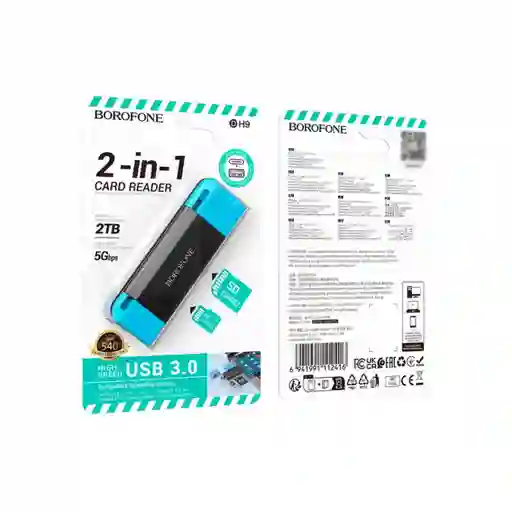 Lector De Memoria Borofone Dh9 Usb3.0 – Tipo C