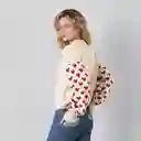 Sweater Ecru Corazones S Mujer Raindoor