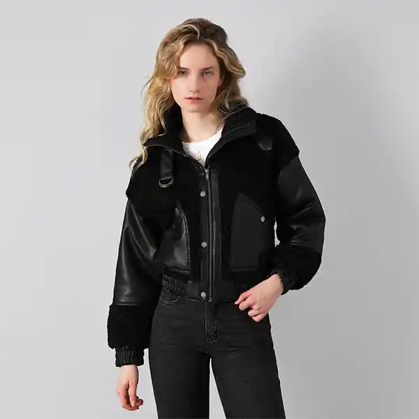 Chaqueta Chiporro Pu Negro Xs Mujer Raindoor