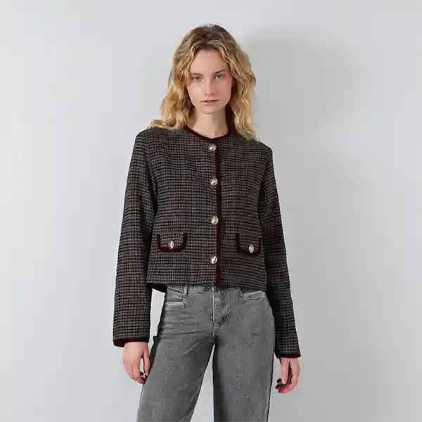 Chaqueta Royal Escocesa Gris S Mujer Raindoor