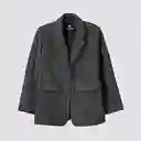 Blazer Tejido Tartan Gris M Mujer Raindoor