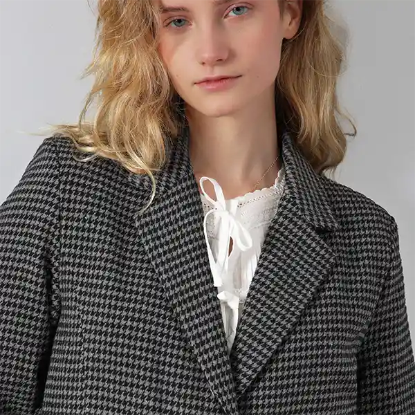 Blazer Tejido Tartan Gris M Mujer Raindoor