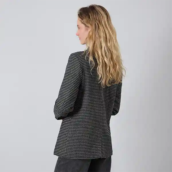 Blazer Tejido Tartan Gris M Mujer Raindoor