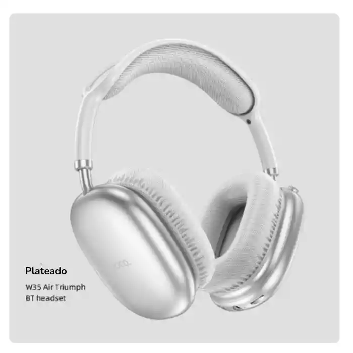 Audifonos Inalámbricos Bluetooth De Cintillo Hoco W35 Air 45hrs Plateado
