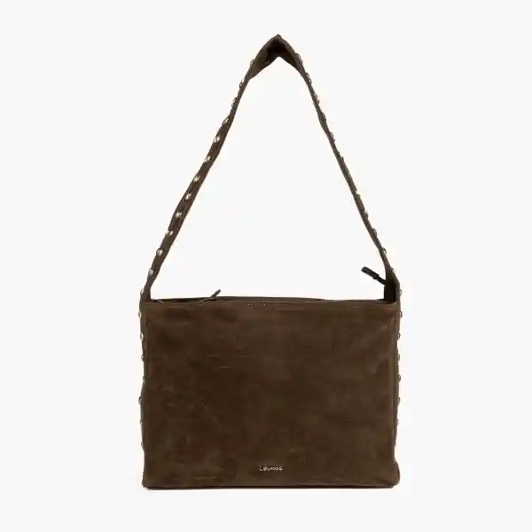 Cartera De Hombro Mujer Gamuza Café