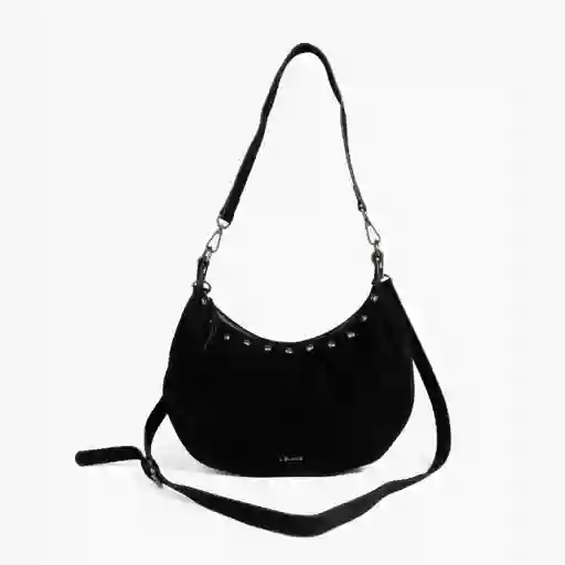 Cartera Bandolera Mujer Gamuza Negro