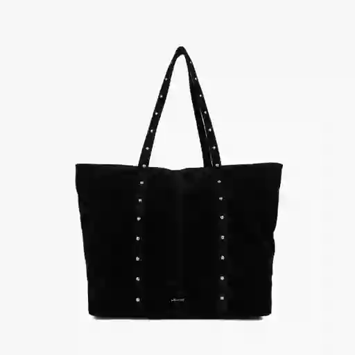 Cartera Tote Mujer Gamuza Tachas Negro