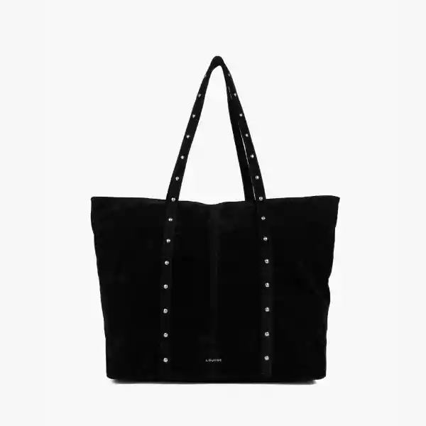 Cartera Tote Mujer Gamuza Tachas Negro