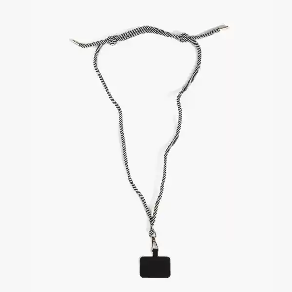 Strap Colgante Celular Mujer Líneas Negro