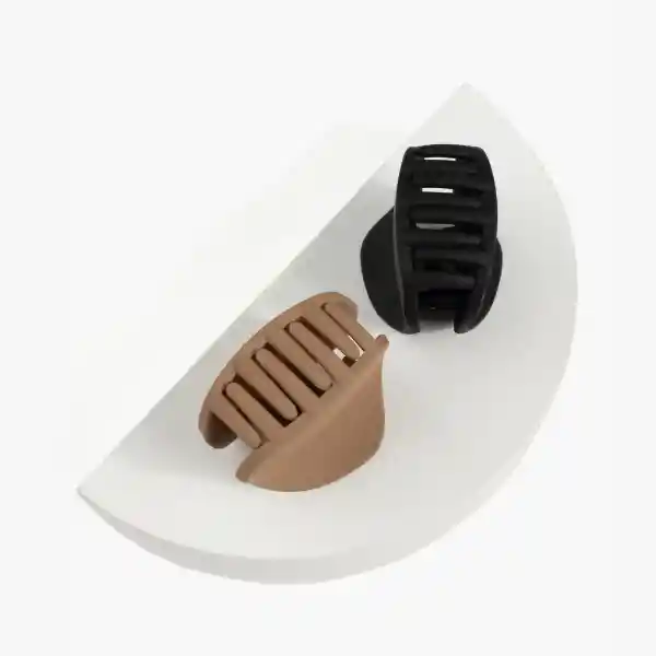 Set Pinches Mujer Lisos Negro