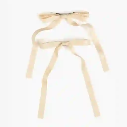 Set Pinches Mujer Cintas Largas Beige