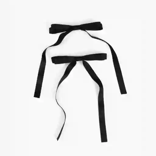 Set Pinches Mujer Cintas Largas Negro