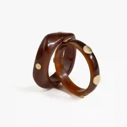 Set Pulseras Mujer Resina Detalles Café