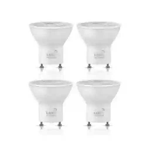 Pack 4 Ampolletas Led Gu10 5w Luz Fría