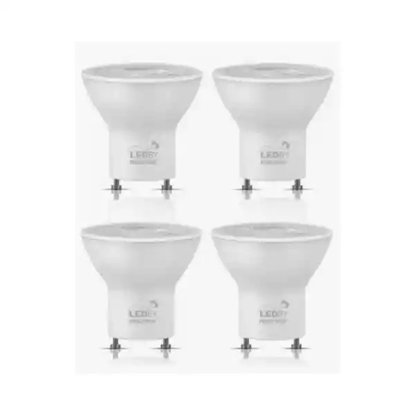 Pack 4 Ampolletas Led Gu10 5w Luz Cálida