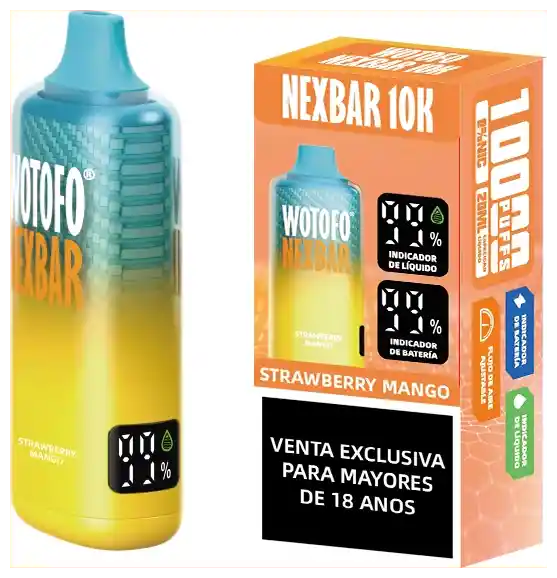 Vaporizador Nexbar 10.000 Puffs 5% - Strawberry Mango