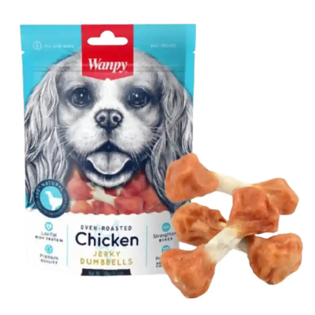 Wanpy Snack, Chicken Jerky Dumbbells (100g)