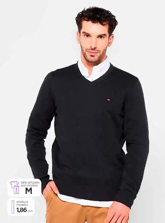 Sweater Th Mw0mw14745 I23 Negro Xl