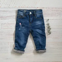 Jeans Niña Denim Oscuro Talla 9 Meses
