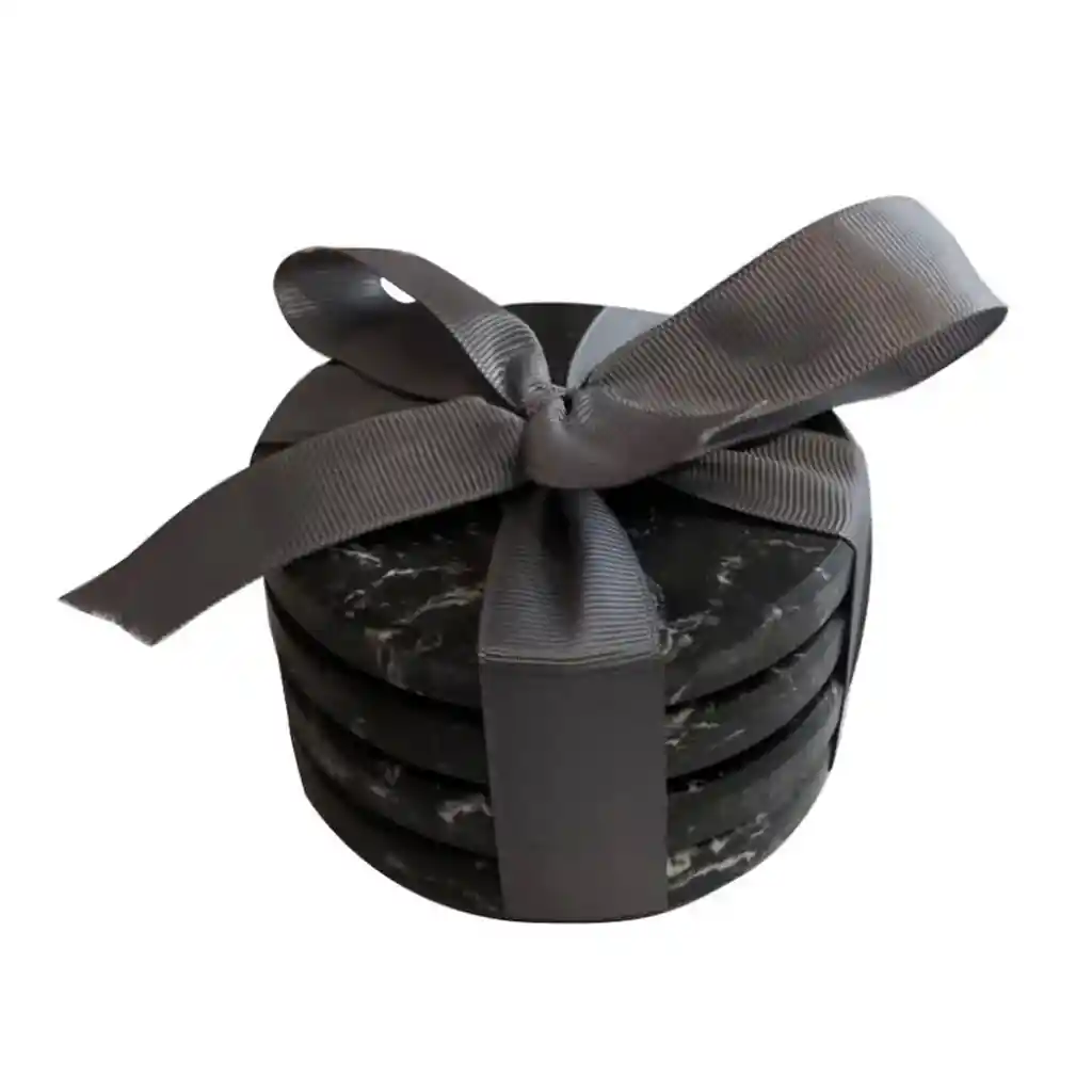 Setx4 Posavaso Marmol Negro B&w