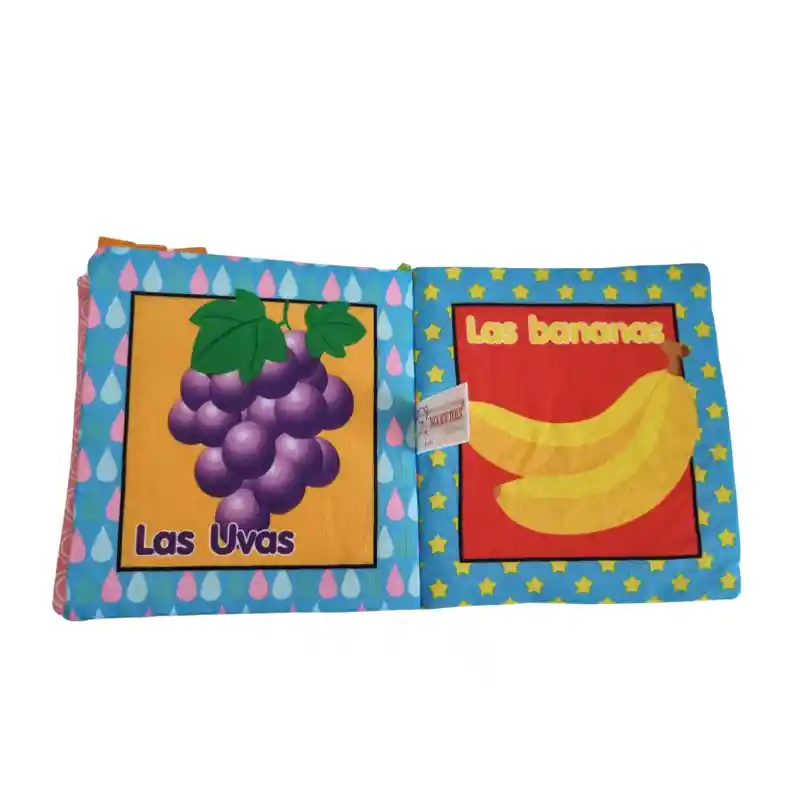 Libro Sensorial Tela Estimulación Visual Juguete Bebe (frutas)
