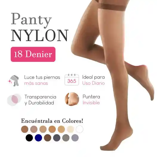 Panty Nylon 18 L-xl Negro