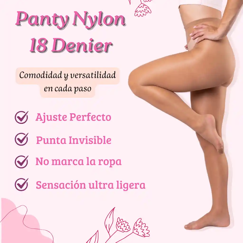 Panty Nylon 18 L-xl Negro