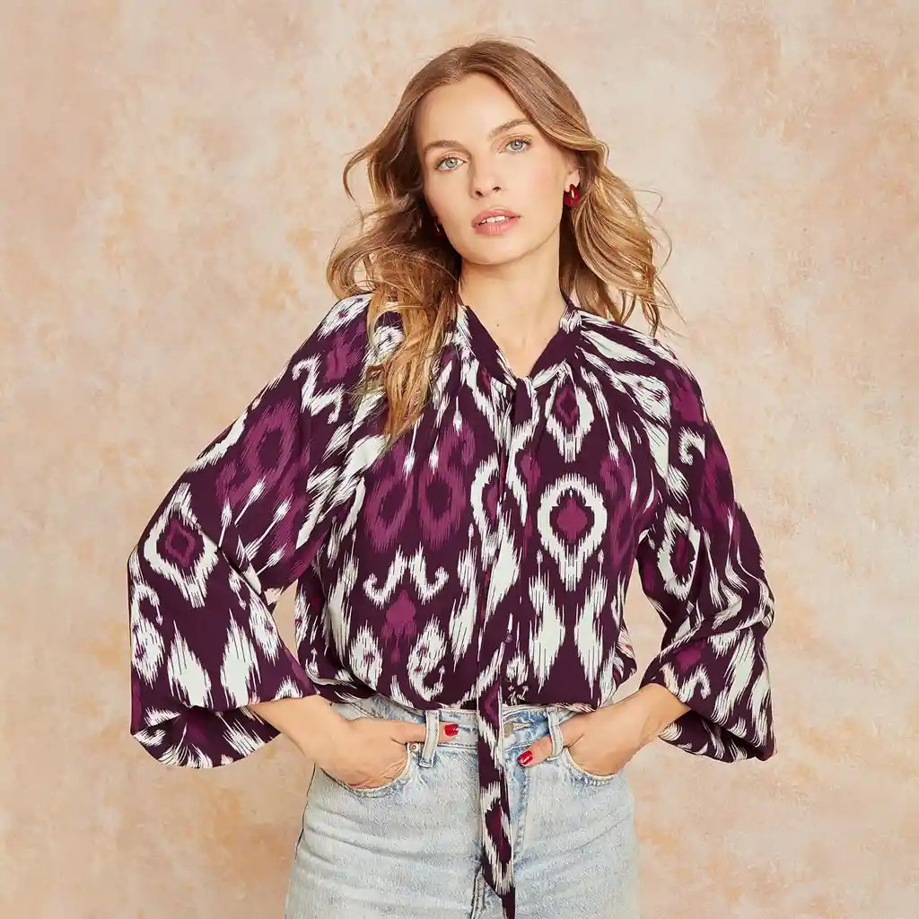 Blusa Mujer Estampado M Morado