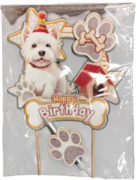 Topper De Torta Happy Birthday Para Perros